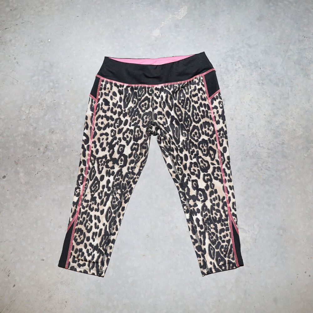 Y2K Leopard Print Biker Shorts Summer Casual Workout‎ Leggings Size Small